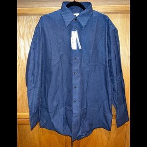 Perry Ellis Preferred Collection Dress Shirt - Blue - Size 16 1/2 33 - NWT